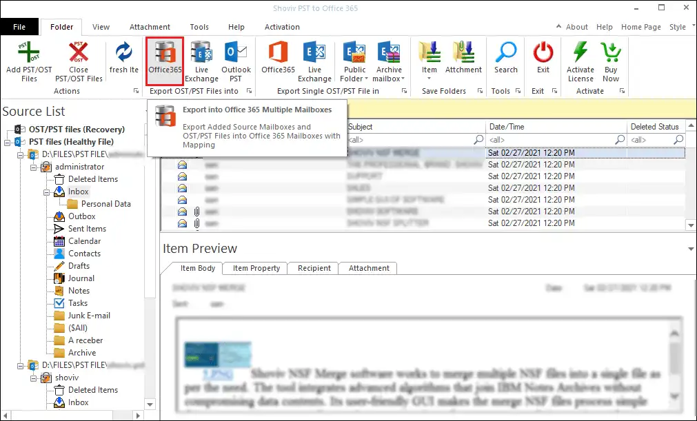 Weeom PST to Office 365 Migration 3