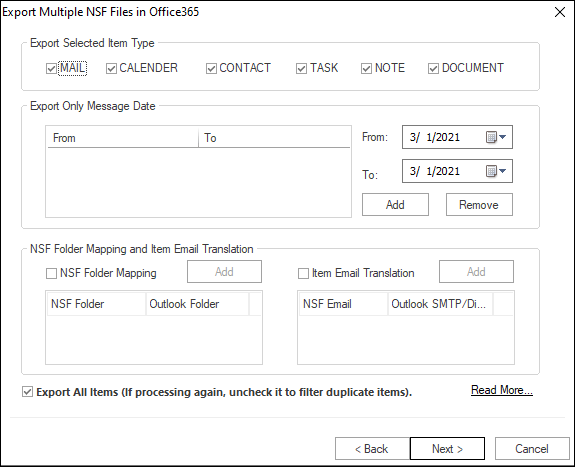 Lotus Notes to Office 365 Migration step 7